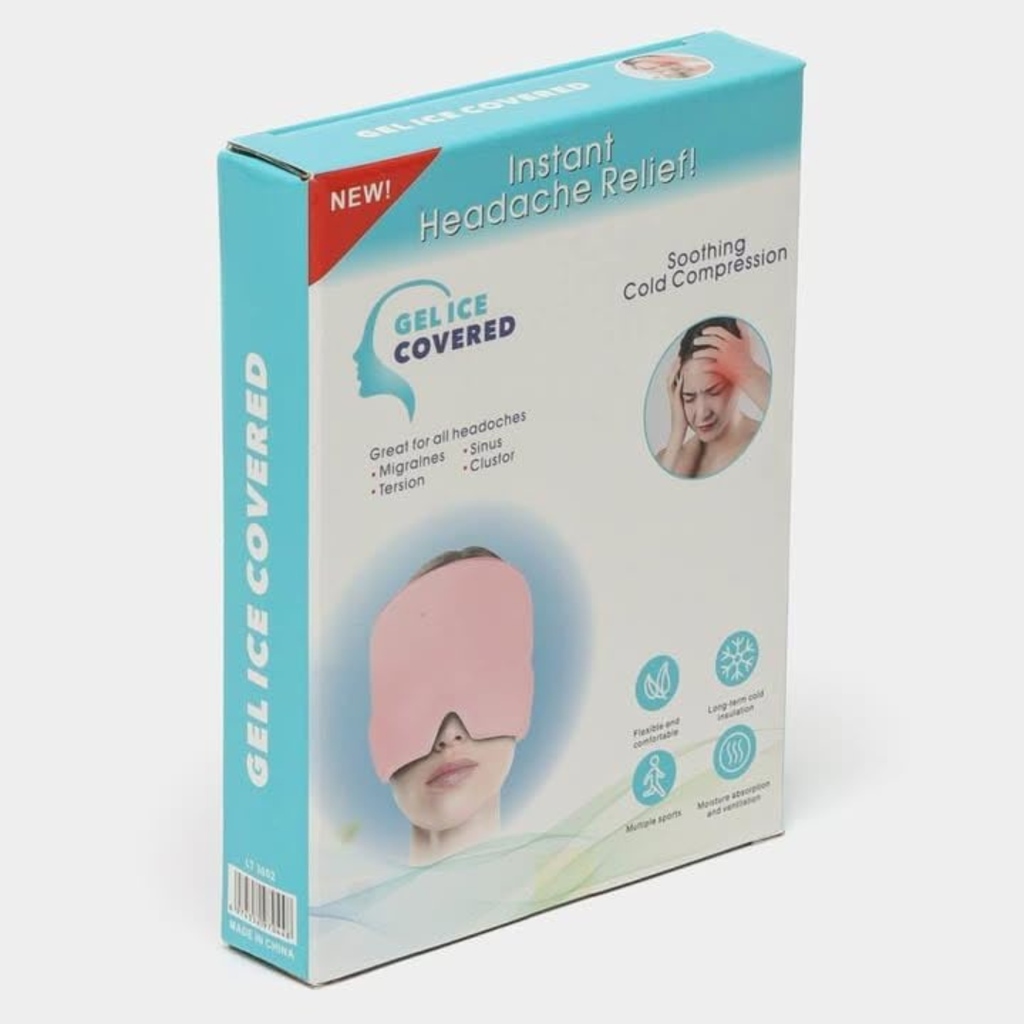 Hot & Cold Migraine Relief Ice Cap | Reusable Headache & Sinus Therapy Mask
